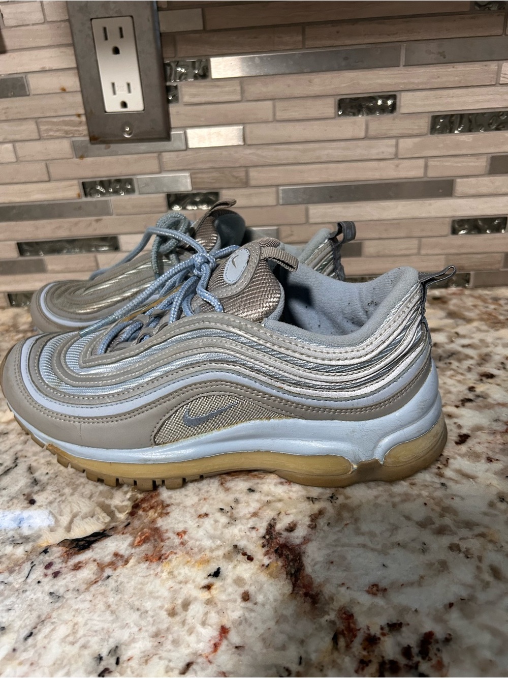 Nike Air Max 97 in Light Gray,  silver & Pale Blue size 6 1/2-rare